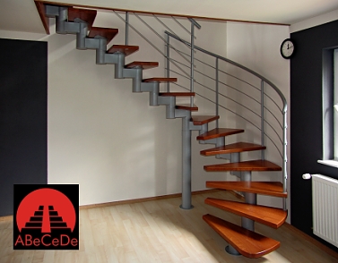 modulové schodiště - zábradlí standard (ocel)